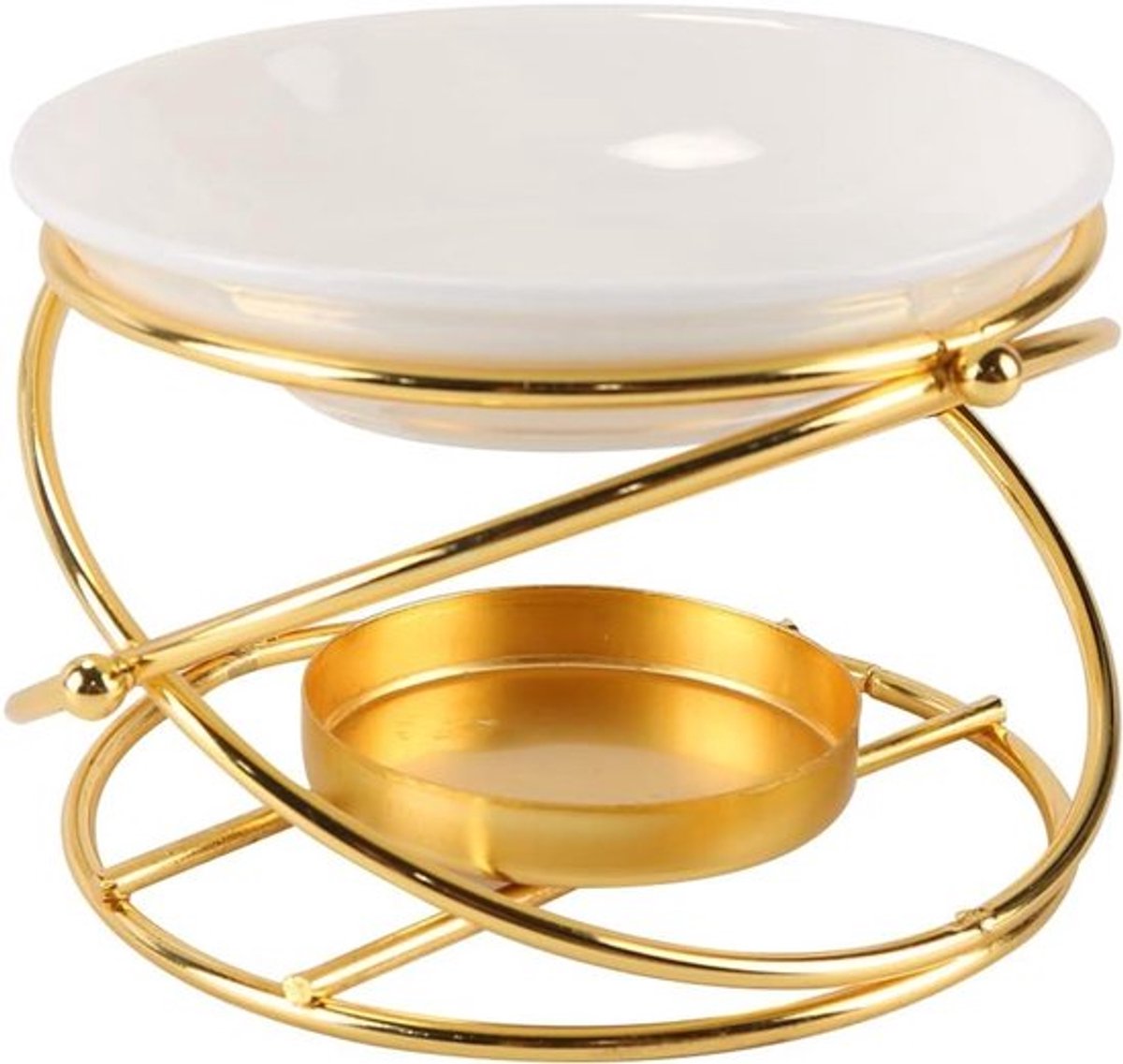 Aromatherapie Kaarsbrander - Etherische Olie Diffuser - Kaarsenwarmer met Metalen Standaard - Multifunctioneel - Geschikt voor Thuisgebruik - Keramisch