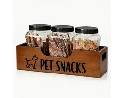Honden beloningspot - Honden - Hout - Beloning - Snoep - Brok - Hondenkoekjes - Voorraadpot - 3 Potten - Pet Snack