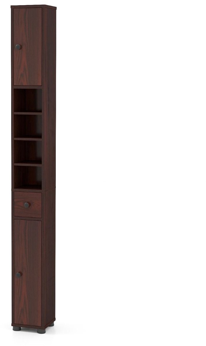 SureDeal® - Badkamerkast - Hoge Slanke - Één Lade - Verstelbare Legplanken - 20x20x180 cm 