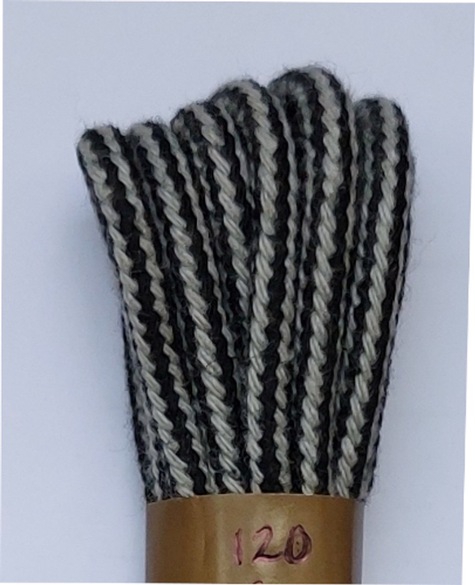Tana Veter - Zwart/Grijs - Meerkleurig - Rond - Koord Veters - Lengte 120 cm - Dikte 3,5 mm - Bergschoen - Wandelschoen - Schoenveter