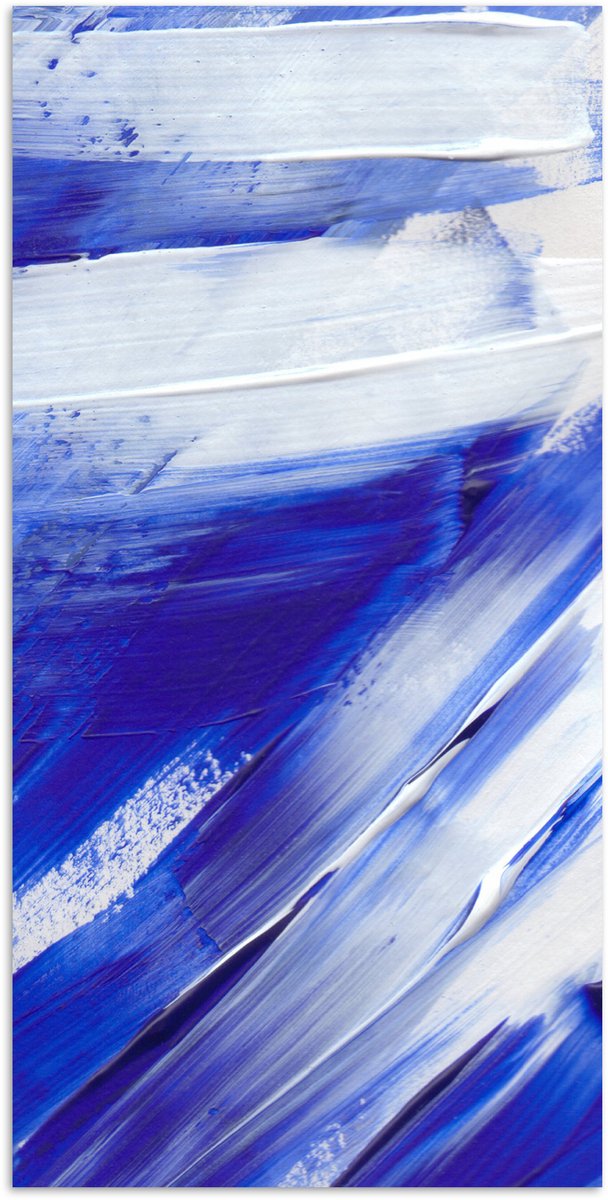 Poster 80x160 cm - Verf - Design - Blauw - Posters - Kamer decoratie - Wanddecoratie woonk