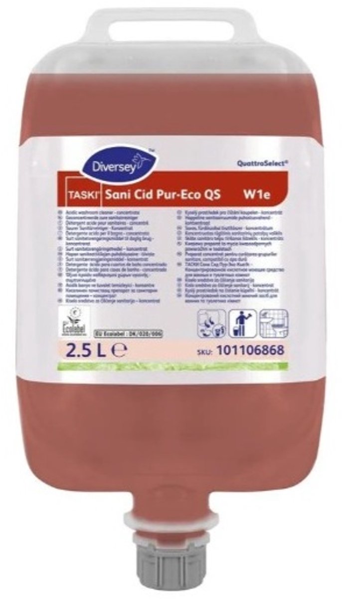 Diversey Taski Sani Cid Pur Eco QS - Sanitairreiniger - 2,5 Liter