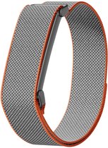 Stravo Nylon Loop Bandje met Klittenbandsluiting – Traploos Verstelbaar – Geschikt voor Fitbit Air – Ademend Sport Horlogebandje – Grijs / Oranje