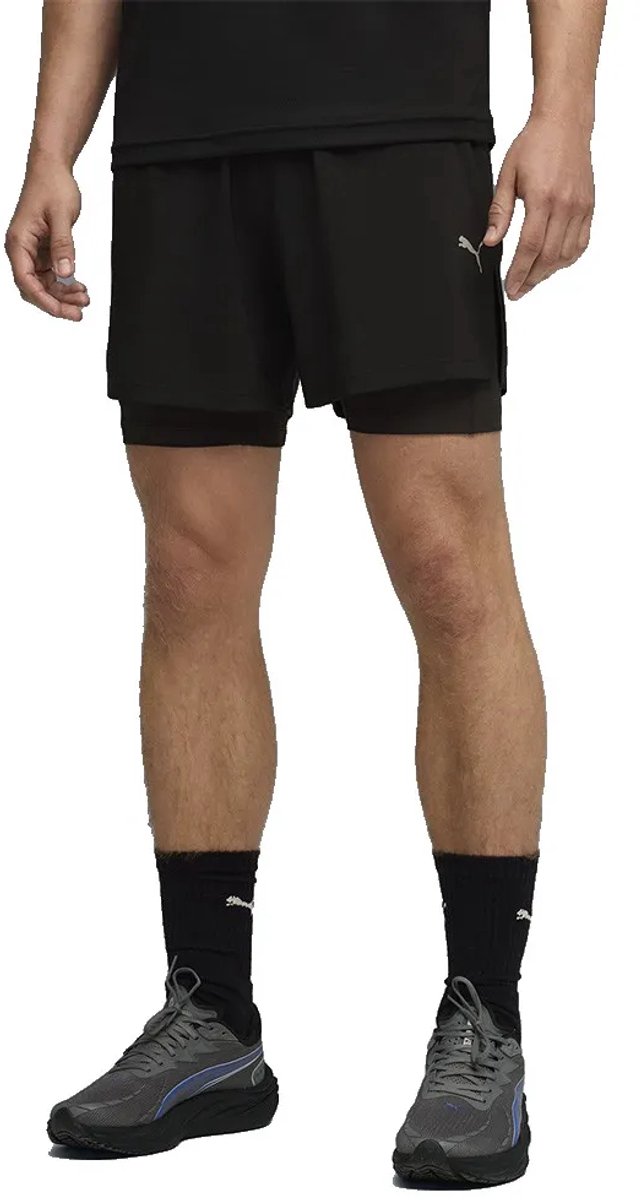 Puma Dreamrun Drycell 2in1 5´´ Korte Broek Man Zwart