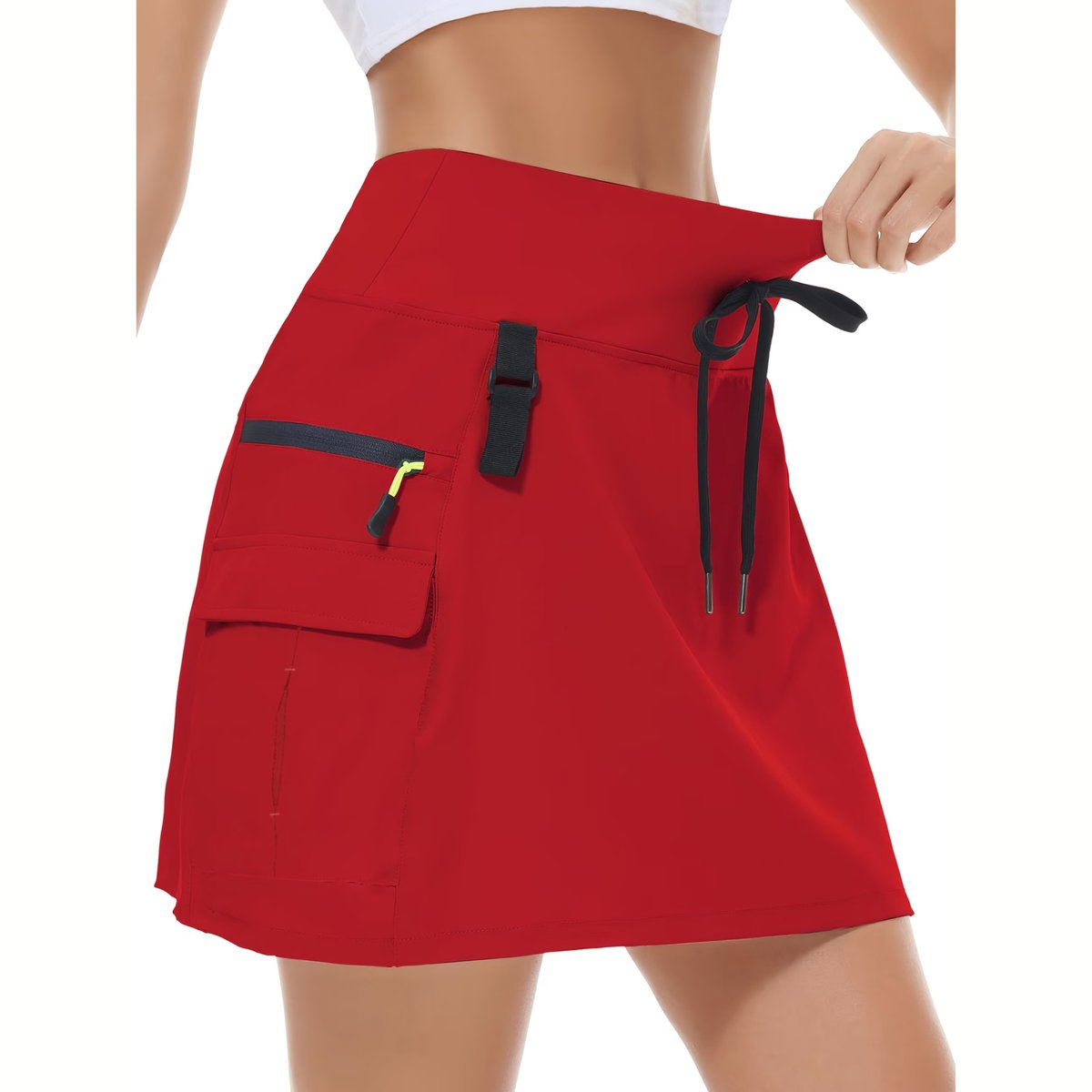 Currero Broekrok Dames Skort Skirts Skirt Rok Midi Korte Broek Culotte Wandelrok Rokje Legging Rood