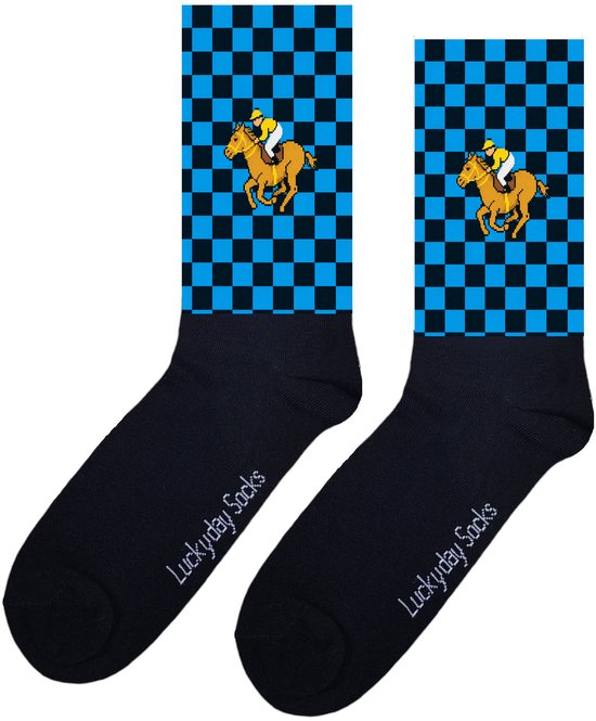 Verjaardag cadeau - Paard sokken - Springpaard - vrolijke sokken - valentijn cadeau - aparte sokken - grappige sokken - leuke dames en heren sokken - moederdag - vaderdag - Sokken waar je vrolijk van wordt - Maat 41-46