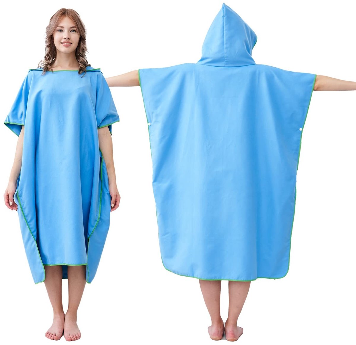 Dailygoods - Badjas Surf Poncho Handdoek voor Volwassenen Microvezel Strandlaken met Capuc