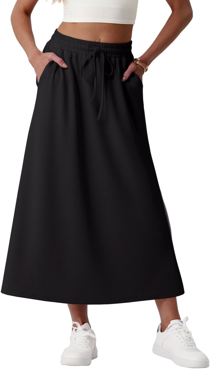 Dailygoods- Maxirok A-lijn - Zakken - Elastische Tailleband - Zomerrok - Casual Rok - 40% Modal - Damesrok