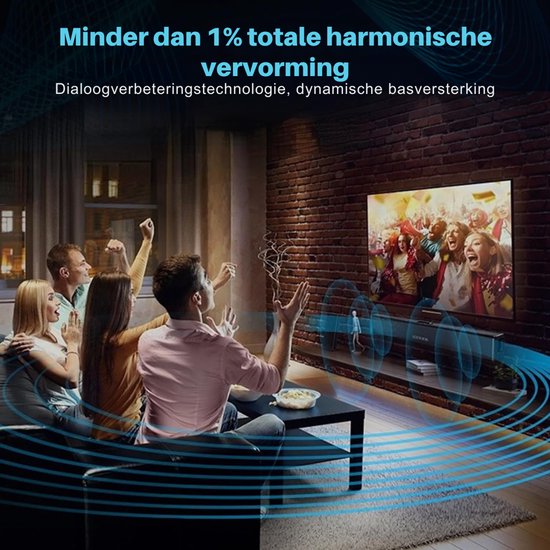 SNJY® Soundbar - TV Speaker - Home Cinema - 3D Surround Sound - 80 W - Zwart van SNJY — afbeelding 4