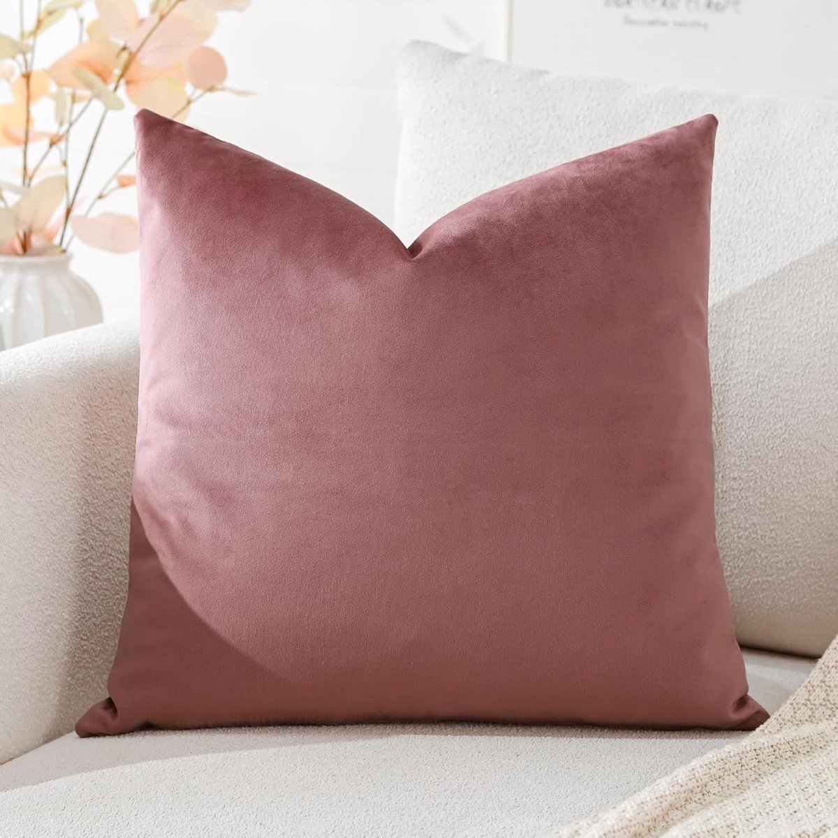Kussenhoezen, superzachte decoratieve vierkante kussenhoezen, voor bank, sofa, slaapkamer, auto 45 x 45 cm, jamkleurig