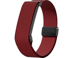 Stravo Nylon Bandje met Magnetische Sluiting – Traploos Verstelbaar – Geschikt voor Fitbit Air – Ademend Sport Horlogebandje – Wijnrood