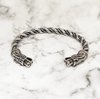 De mai | Bracelet Viking Oath Ring | Acier chirurgical en acier inoxydable en acier inoxydable | Tête de dragon | argent