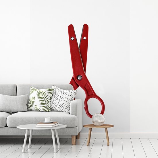 Behang - Fotobehang Rode veiligheidsschaar - Breedte 165 cm x hoogte 220 cm