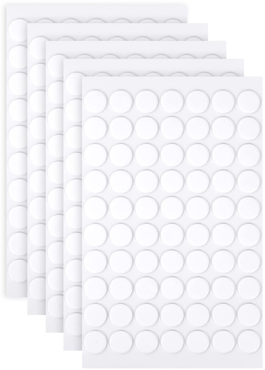 Dailygoods - OFFCUP Dubbelzijdige transparante stopverf, 350 stuks dubbelzijdige kleverige pads, 10 mm transparante dubbelzijdige tape, dubbelzijdige zelfklevende stippen, heldere kleverige stippen voor foto's
