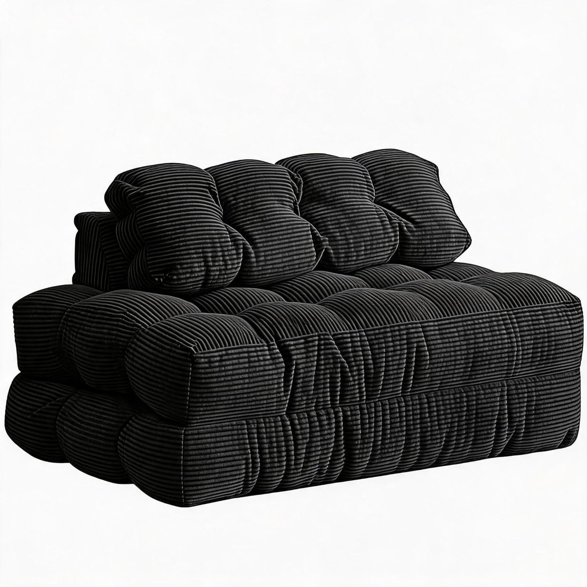 Triumpunpre Slaapbank Opvouwbare - 130x190x23cm - Logeerbed - Slaapfauteuil - 3 in 1 - Hoofdkussen - Rugleuning - Draagbaar - Voor woonkamer en slaapkamer - Zwart