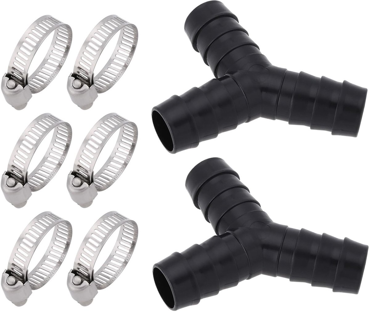 Dailygoods- Y-aansluiting 16 mm - Set van 2 - Slangklem 20 mm - Drieweg-ontwerp - Geschikt voor wasmachine/droger - Optimaliseert indeling huisruimte - Afvoerslang