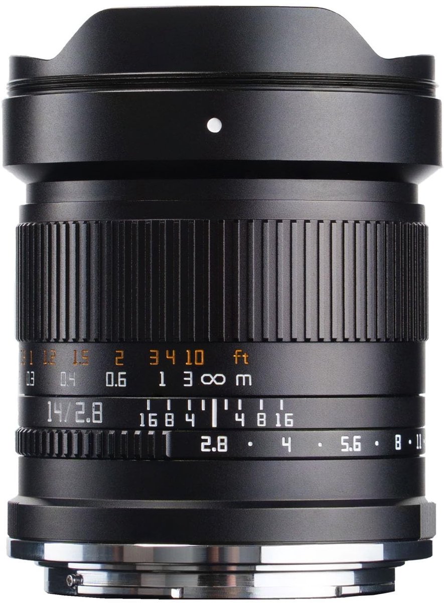Dailygoods- Groothoeklens F2.8 - 14mm - Ultra Groothoek - Volledig Frame - Dubbele ASPH. Lens - 114° Gezichtsveld - Ideaal voor Nachtlandschappen