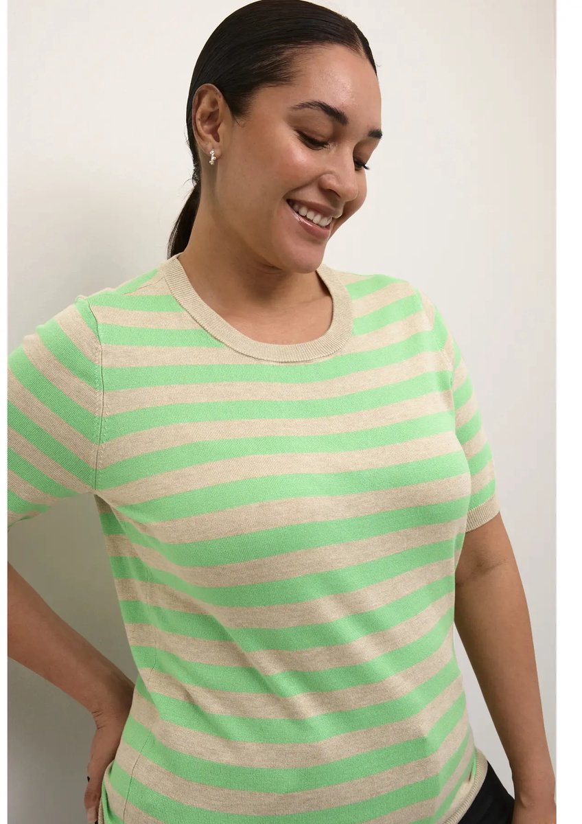 Gestreept dames-T-shirt KAFFE Curve Lizzy