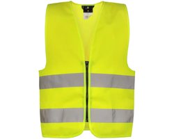 Korntex Kids´ Hi-Vis Safety Vest With Front Zipper Aalborg KX201 - Yellow - S (7-12 years)
