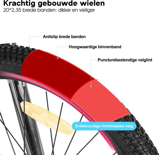Hiland 24 Inch BMX Fiets - Freestyle voor Tieners & Volwassenen - Inclusief 2 Pegs - Meerdere Kleuren - Geschikt voor buitenactiviteiten in de lente van Hiland — afbeelding 3