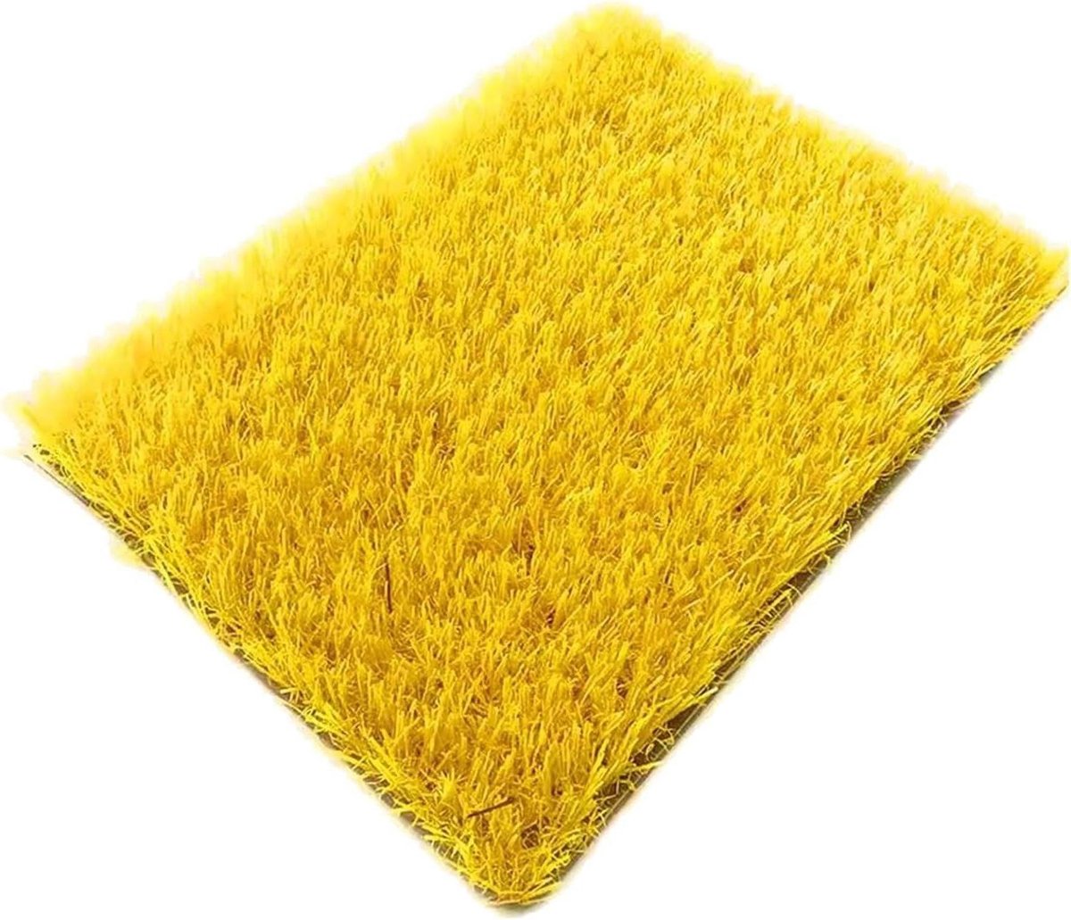 Synthetische grasmat - Kunstgazon tapijt - Buitenruimte decoreren - Hoge dichtheid textuur - 100x200 cm - Geel