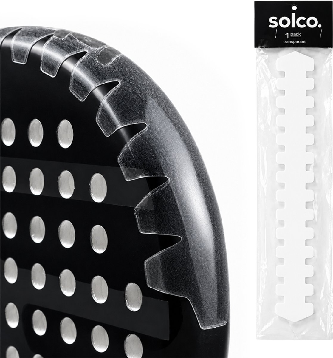 Solco Protectiontape voor Padelrackets Transparant - 1 Stuk - Padel Protector - Racket Kras Bescherming - Full Cover