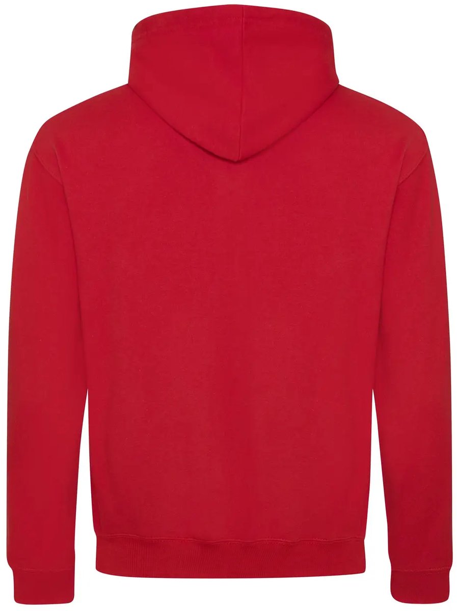 Just Hoods Varsity Hoodie JH003 - FIRE RED/JET BLACK - L