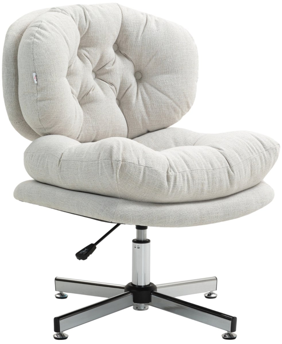 Bureaustoel 63×47×84-94 cm wit metaal computerstoel fauteuil stoel bureaustoel kaptafelstoel eenvoudig ontwerp stabiel en duurzaam dik zitkussen ontwerp geschikt voor kantoor en studeerkamer