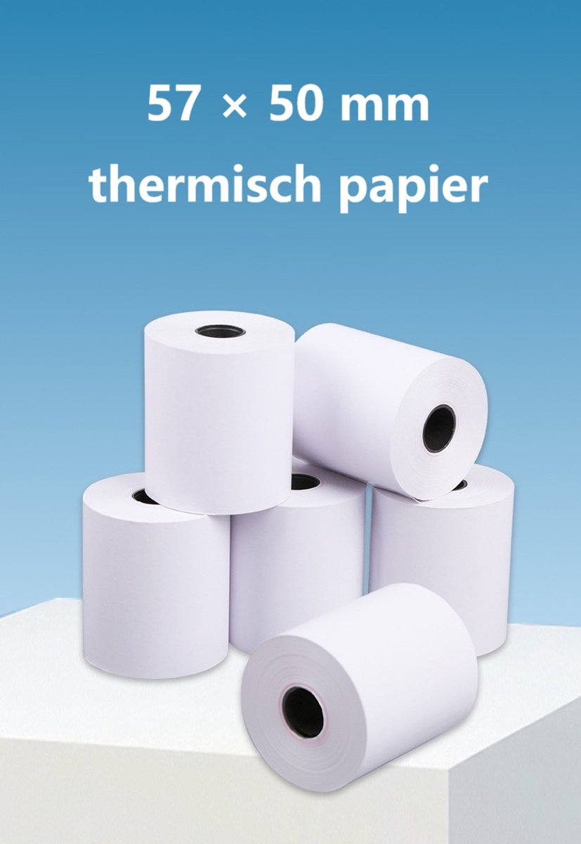 ATXANC Thermisch Papier 57 x 50 mm – Thermisch Printerpapier – 20 Rollen – Scherpe en Heldere Afdrukken – Strak Opgerold – Papier Zonder Storingen