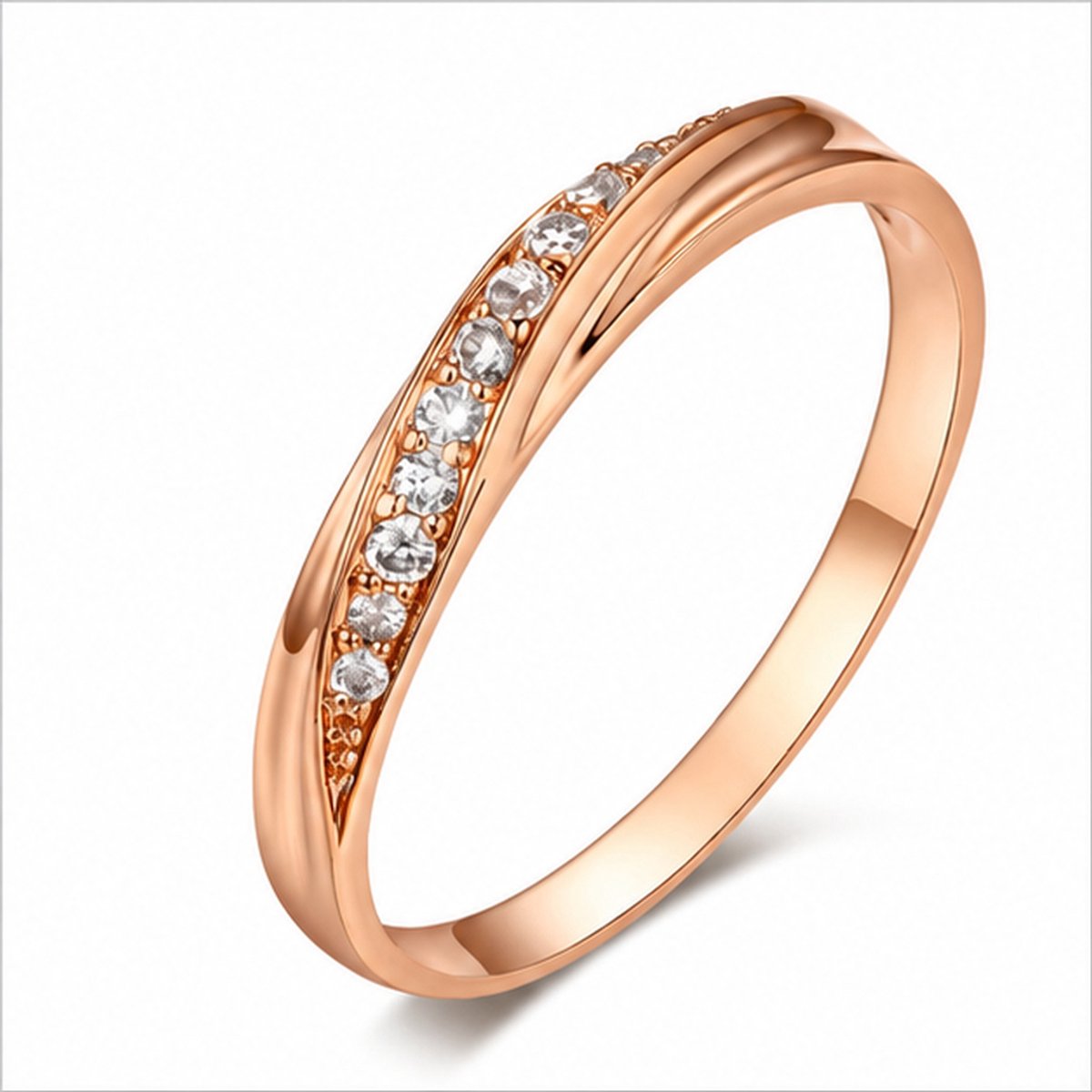 LGT JWLS - Dames ring - Rosé|Wit Metaal - Zirkonia