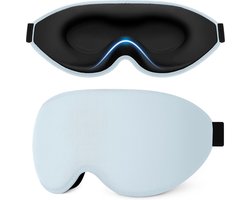Gritin 3D Slaapmasker voor Zijslapers, Upgrade Oogmasker Heren & Dames | Lichtblokkerend Ergonomisch Slaapmasker met Verstelbare Band, Ademend & Comfortabel voor Slaap/Reis/Vlucht-Himmelblauw