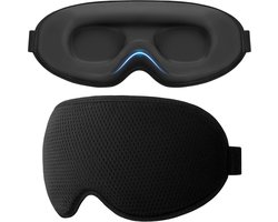 Gritin 3D Slaapmasker voor Zijslapers, Heren & Dames, Comfortabel | Ademend, Lichtblokkerend, Ergonomisch Oogmasker met Verstelbare Elastische Band voor Dutjes, Vliegreizen enz,Zwart