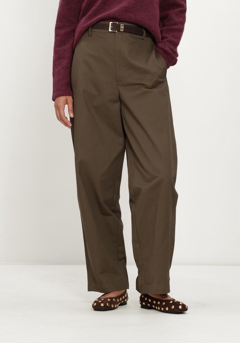 My Essential Wardrobe Mwgisva Kendel Barrel Pant Broeken Dames - Olijf - Maat 38