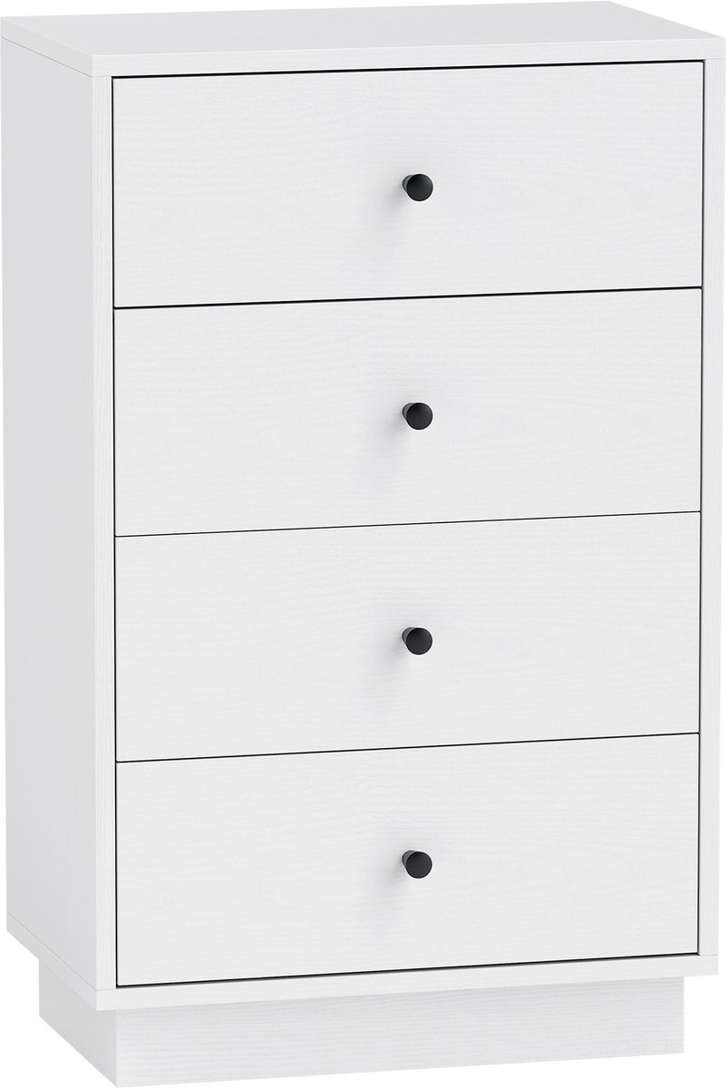 Homcom Ladekast met 4 laden - Commode - Opbergkast - Wit