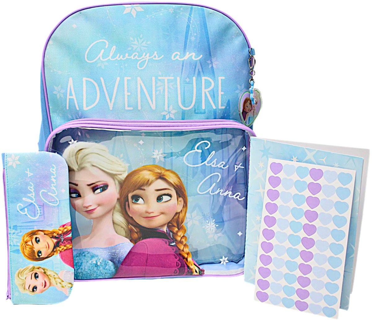 Disney Frozen Rugzak Set Meisjes – Elsa & Anna – 4-Delig – Etui, Notitieboek & Stickers