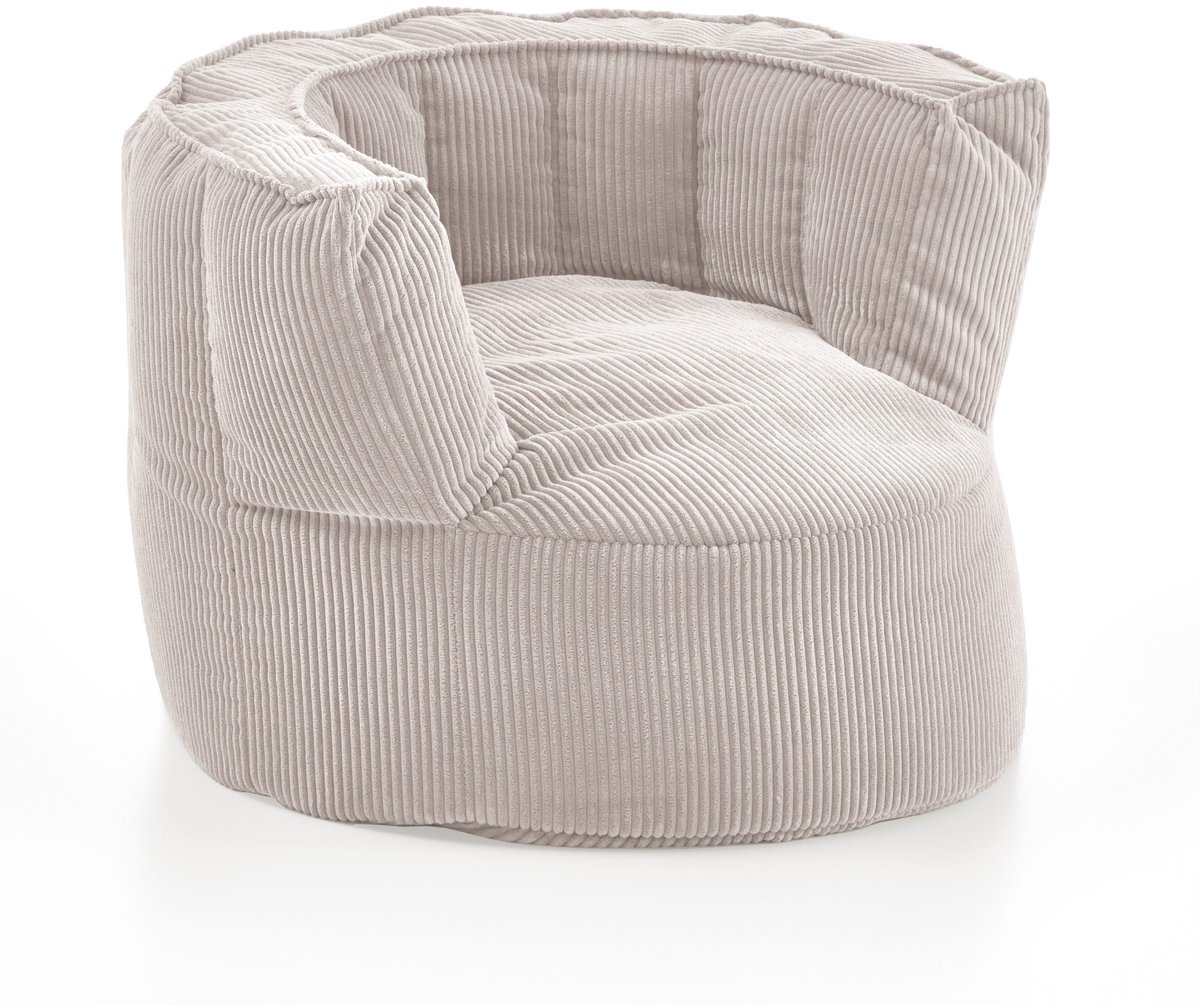 Snuggle Beanbag Large - Grote beige corduroy loungestoel voor ultiem comfort - 95cm