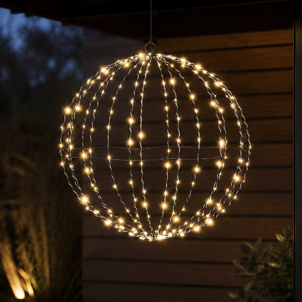 EasyMart Kerstbal Verlichting 47,5 cm - 256 LED Warm Wit met Twinkle Effect - Hangende LED Bol met Timer - Kerstdecoratie voor Binnen en Buiten - IP44 - 5 m Aansluitsnoer