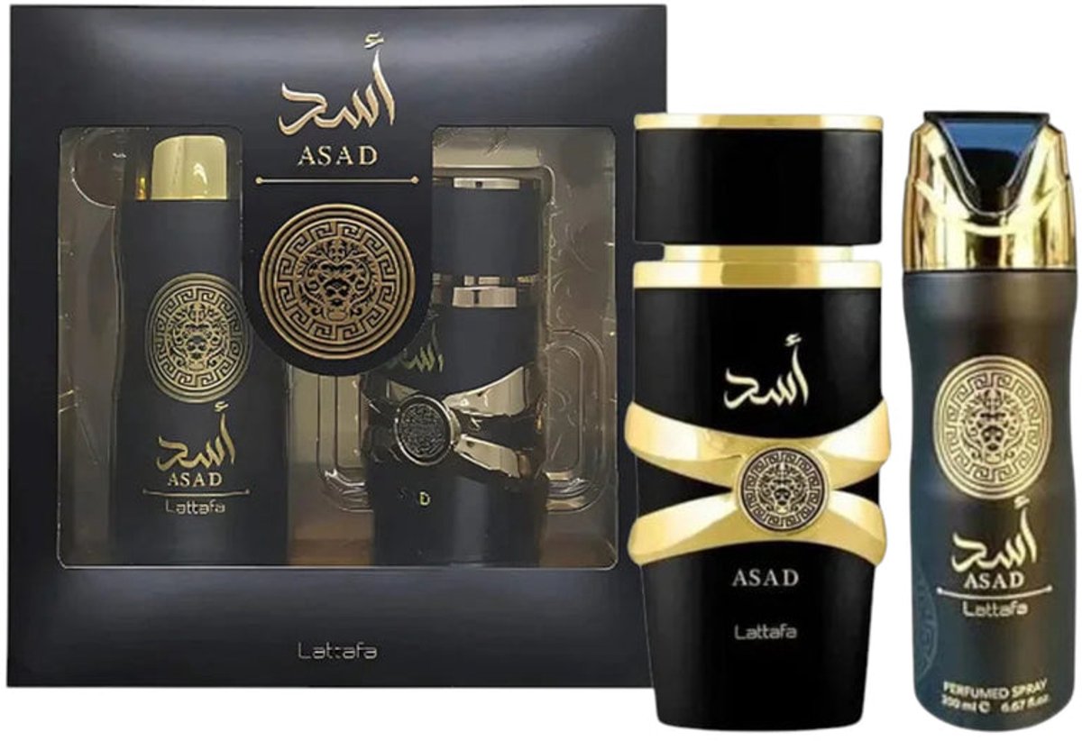 Lattafa Asad Gift Set Eau de Parfum 100 ml + Perfumed Spray 200 ml