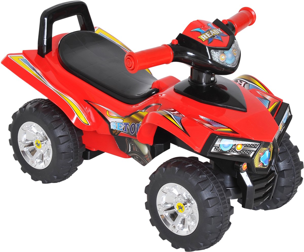 Kinderdrager quad 12-36 maanden dim - 60L x 38B x 42H cm - rood zwart - Licht- en geluidseffecten
