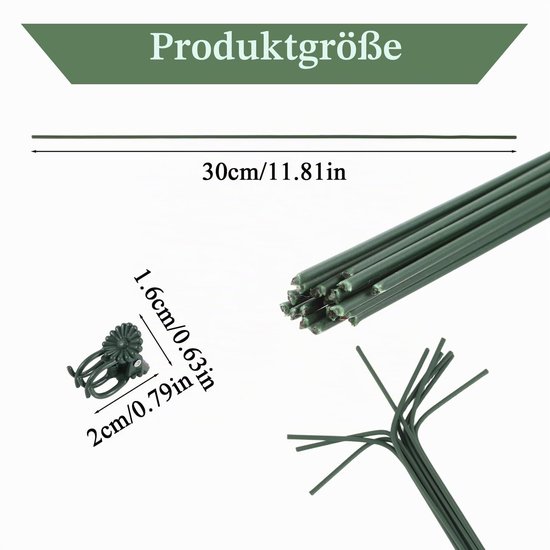 Set van 22 Orchideensteunen met 22 Clips voor Binnen en Buiten — afbeelding 2