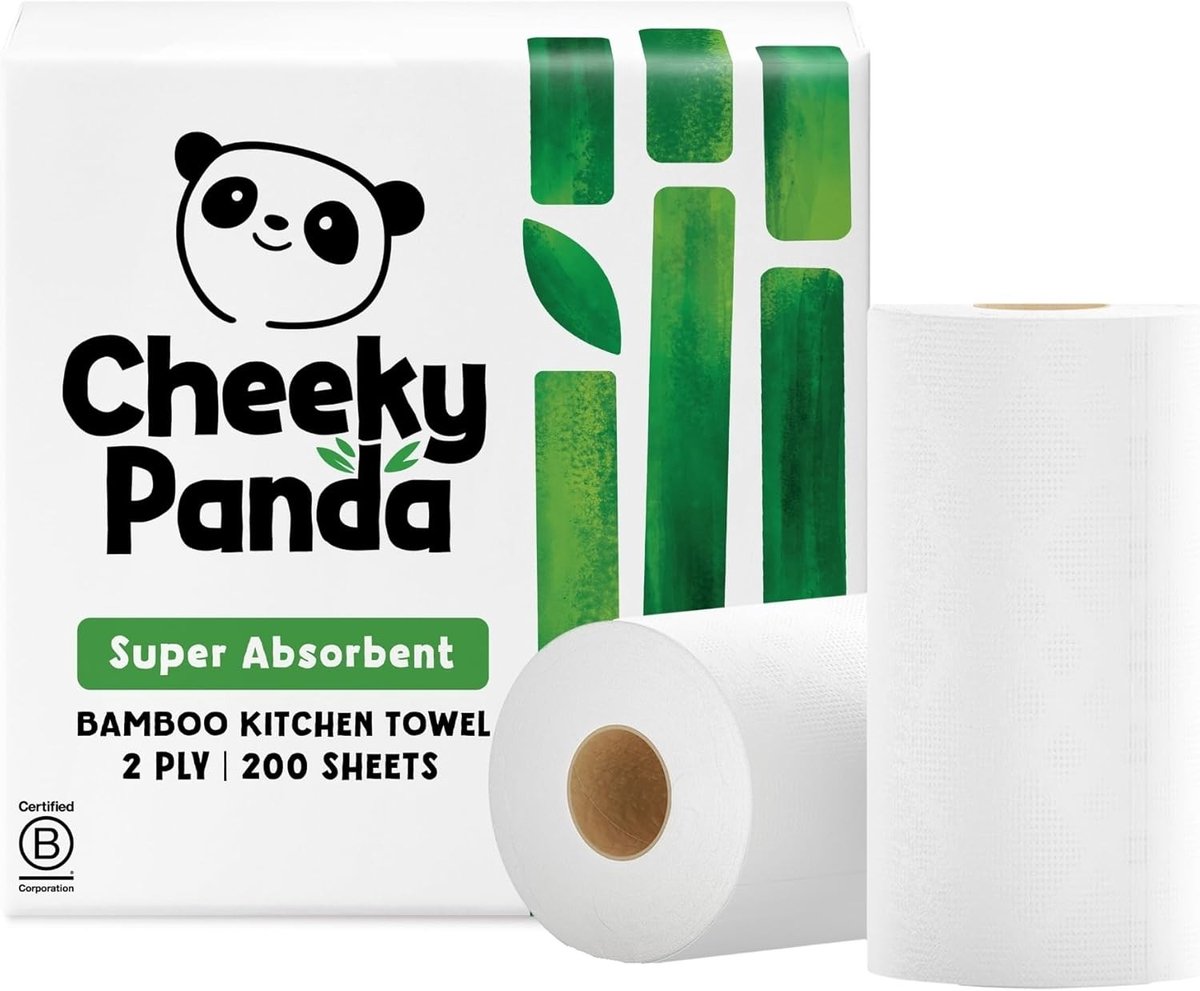Bamboe Keukenpapier - Enkel - 2 Jumbo Keukenrollen x 100 Vellen - Super Absorberend en Sterk - Voor Huishoudens