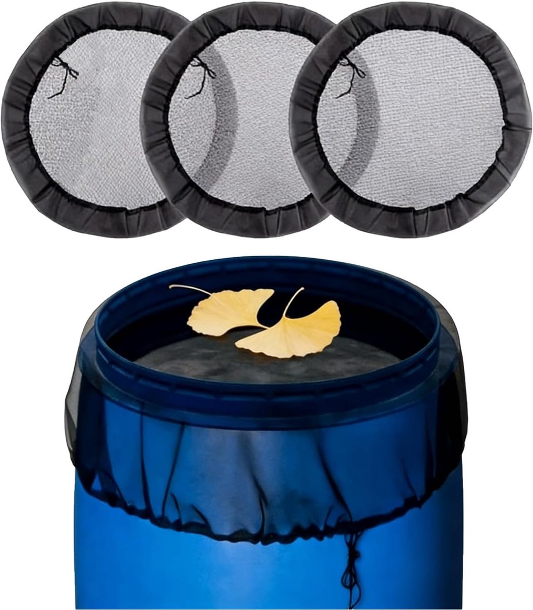 Regenton Afdeknet - Zwart - Diameter 120 cm - Polyester - Voor Buitenwaterreservoirs