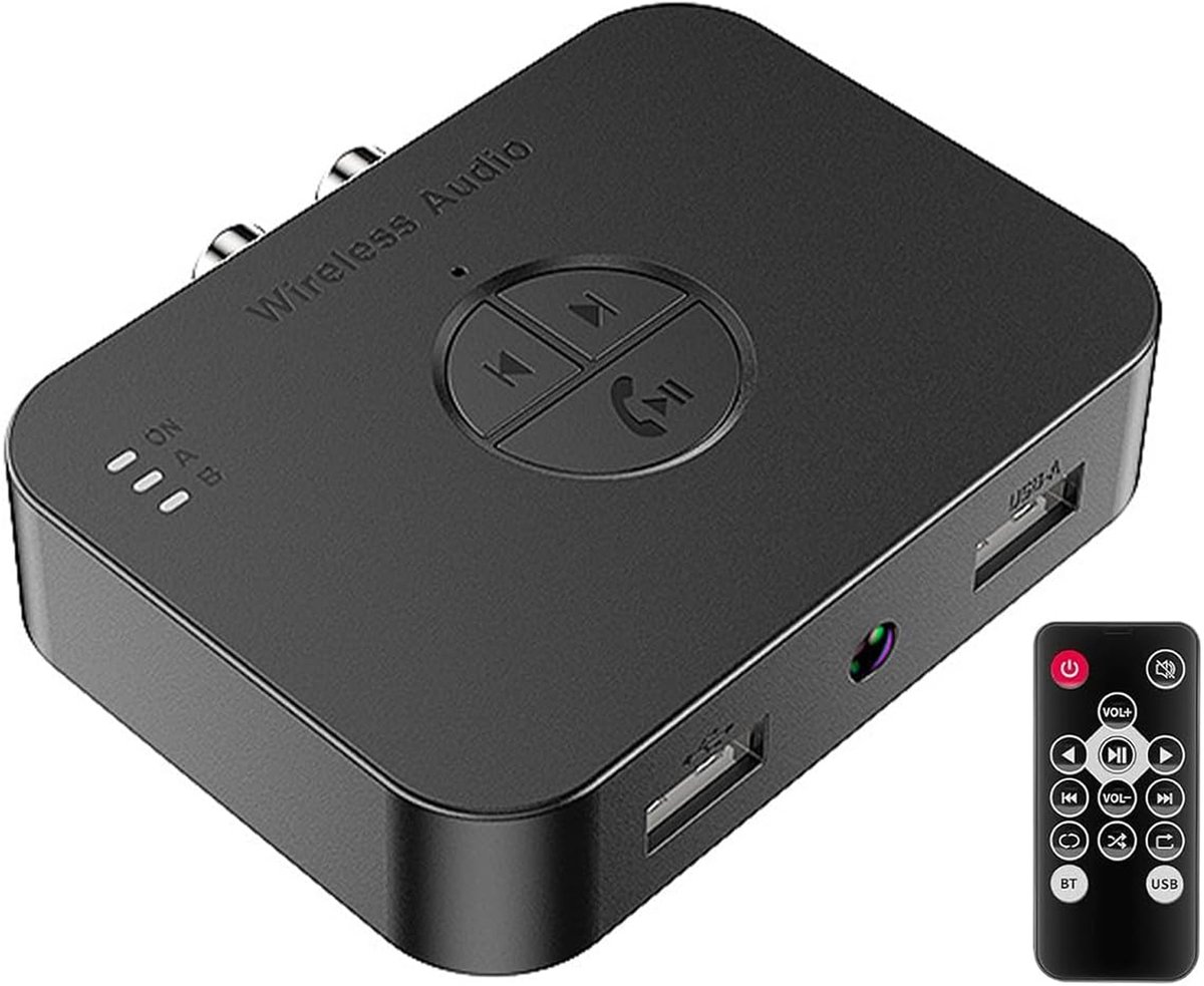 carmdering - Bluetooth 6.0 Adapter Stereoanlage - HiFi Audio Ontvanger - Draadloze Muziekadapter - Dual Verbinding Ondersteuning - 3D Surround Geluid Ervaring - Hoogwaardige Kunststof Constructie - 1 Stuk
