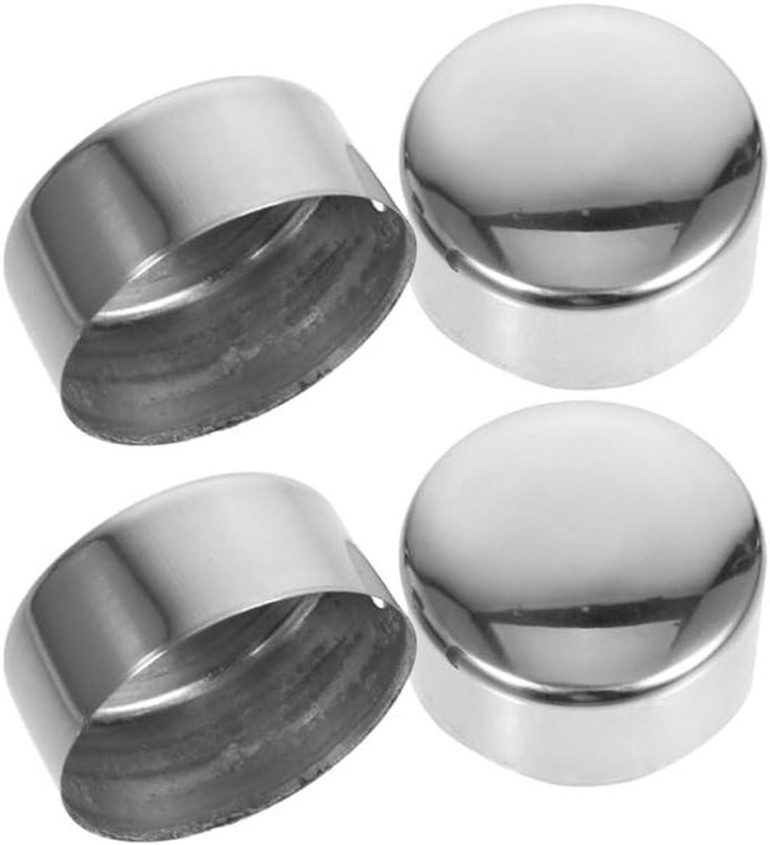 Set van 4 metalen trapeindkappen voor decoratieve leuning - 50 mm ronde paalafdekkingen
