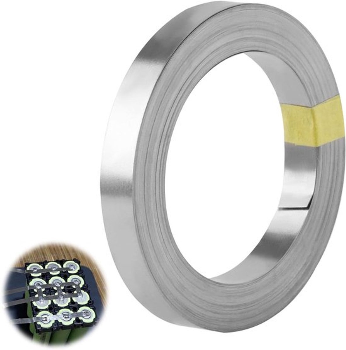 Nikkelband 8 mm voor batterijen - 10 meter lengte - Puntlasapparaat - Geleidbaarheid en corrosiebestendigheid