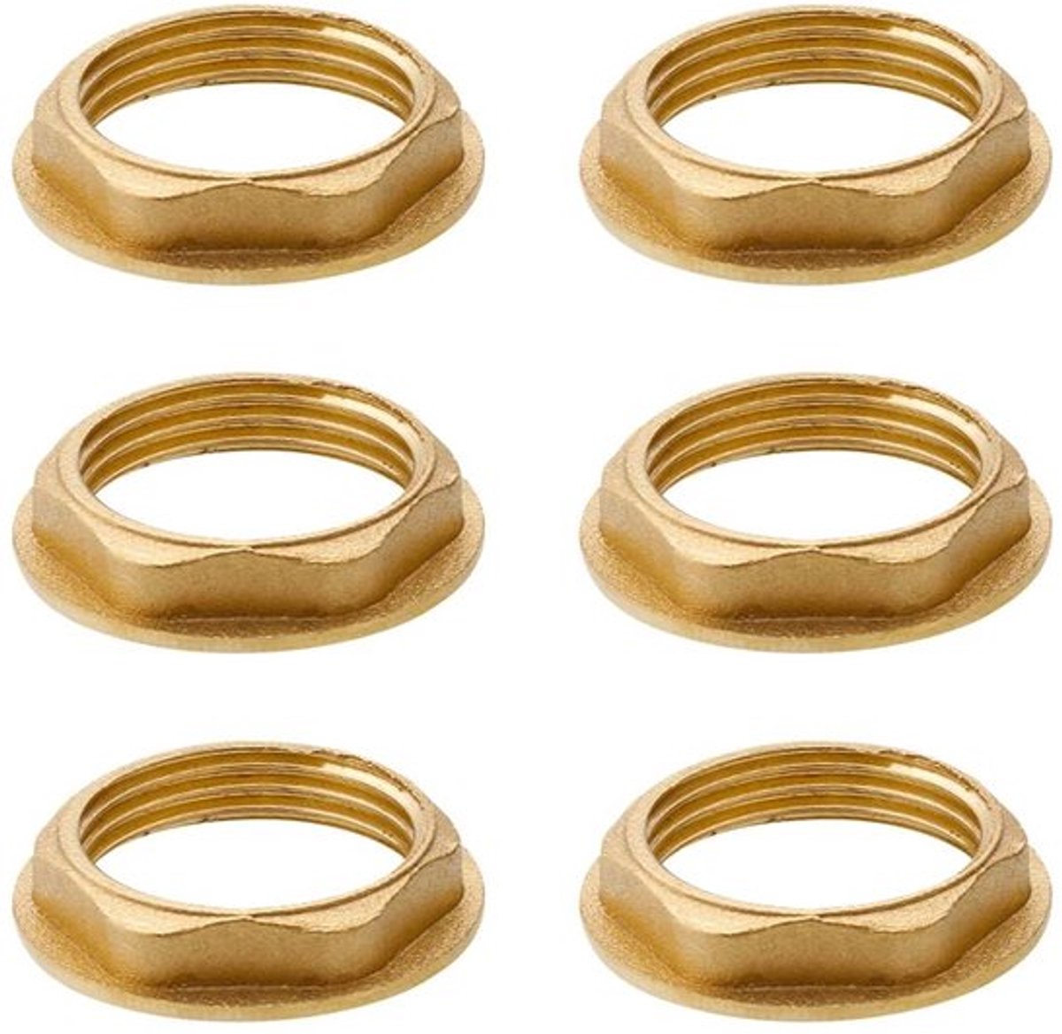 6 stuks zeskantige zekeringsmoeren, 3/4 inch messing zeskantmoer, kraan sanitaire fittingen moeren - badkamer wastafel accessoires