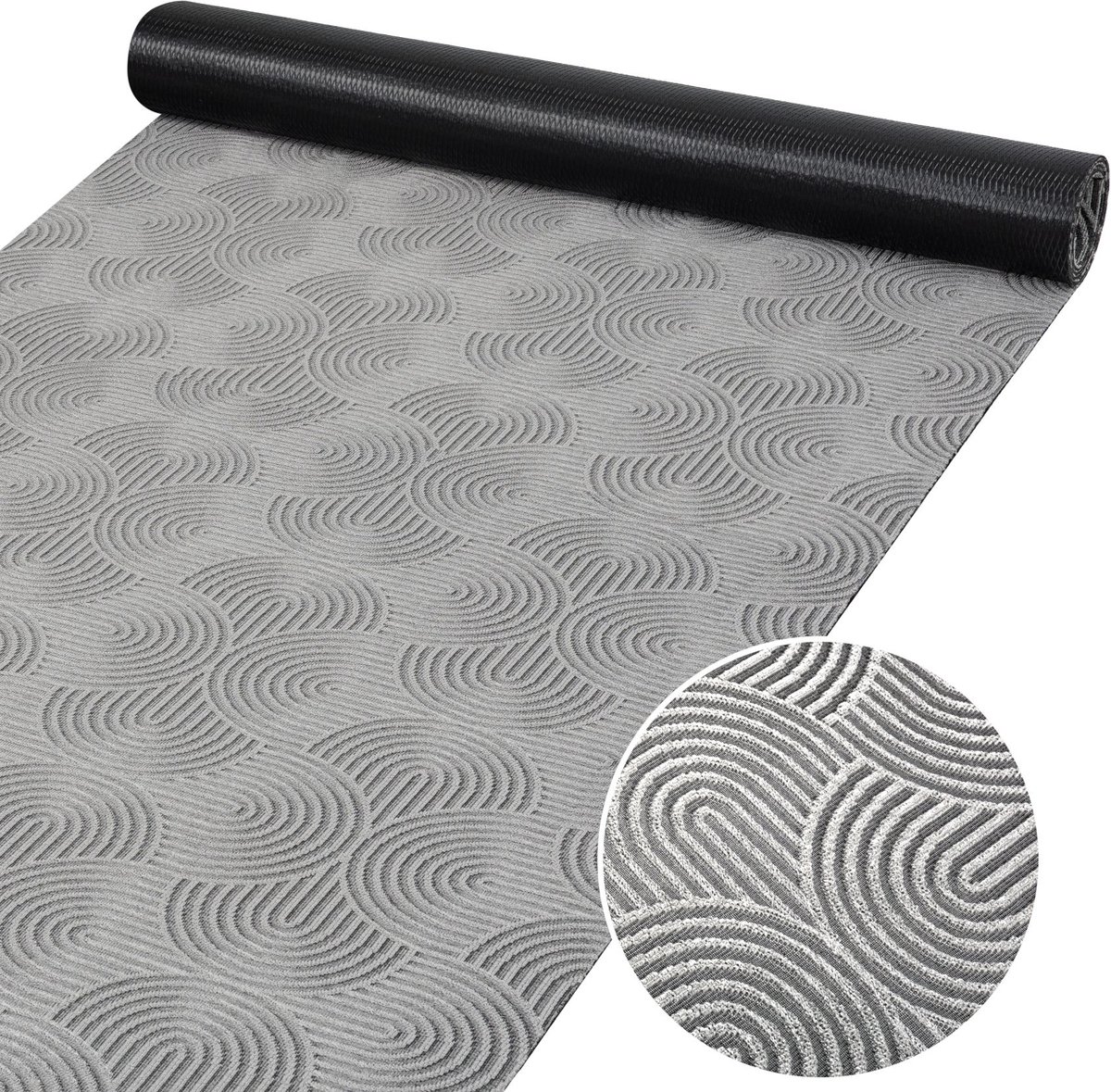 ANRO Tapijtloper Velora Grijs 500x67cm – Velours Gangloper Antislip Keukenloper Hal Op Maat