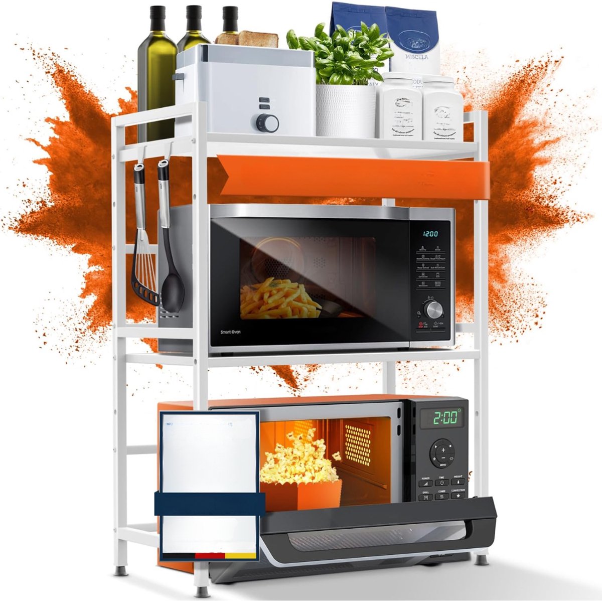 KIRA® Keukenkast - Magnetronkast - Keukenkast Voor Magnetron - Ovenkast - Wit - 81cm x 32cm x 64cm