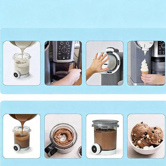 4 Stuks IJscontainers - Ice Cream Containers - Ijsbekers met Afsluitdop - Compatibel met Ninja NC700/NC701 - BPA Vrij - Luchtdicht & Lekvrij - Vaatwasmachine - Stapelbaar - Voor Thuis — afbeelding 2