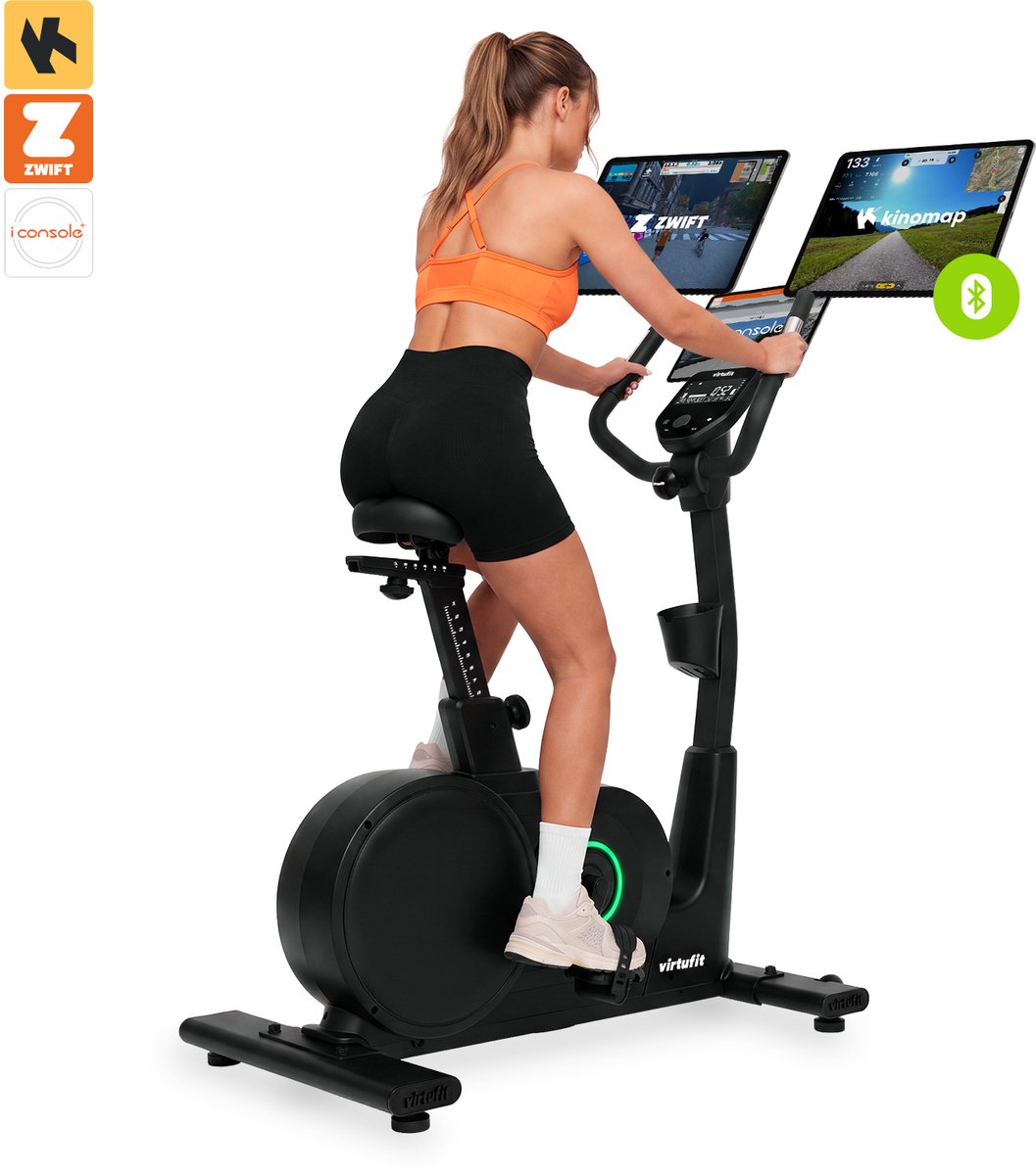 Bol.com VirtuFit HTR300i Hometrainer - 48 Weerstandsniveaus - 43 Programma's - 7 kg Vliegwiel - 150 kg - Bluetooth - Kinomap, Zw... aanbieding